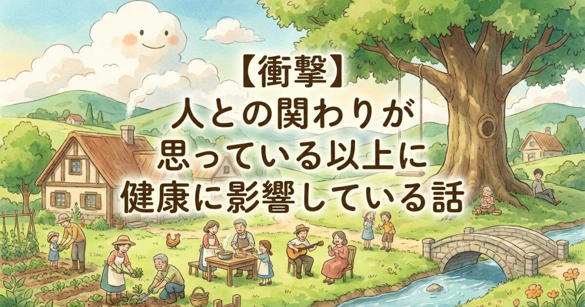 【衝撃】人との関わりが思っている以上に健康に影響している話